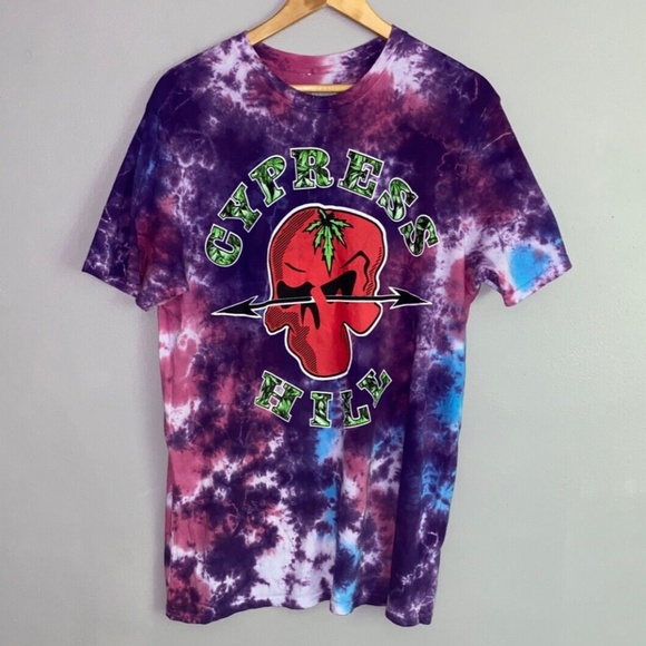 Med 2022 CYPRESS HILL "Phuncky Sh t" Purple Blue Red Tie-Dye Concert Tee - Picture 1 of 8